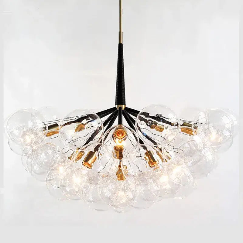 Minimalist black & gold glass balls ceiling pendant lights living room