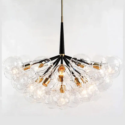Minimalist black & gold glass balls ceiling pendant lights living room