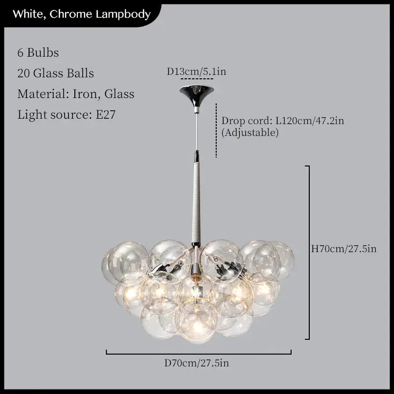 Minimalist black & gold glass balls ceiling pendant lights living room