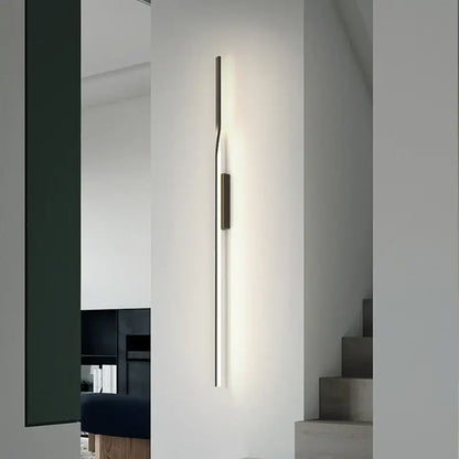 Minimalist black & gold led wall sconce for living room bedroom