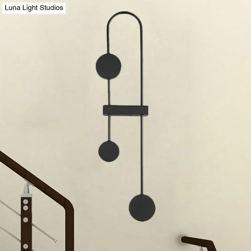 Minimalist black & gold metal led wall sconce bedroom light