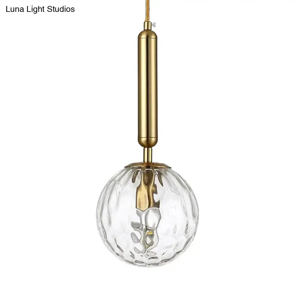 Minimalist black gold spherical wall sconce bedroom glass globe light