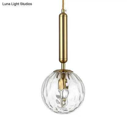 Minimalist black gold spherical wall sconce bedroom glass globe light