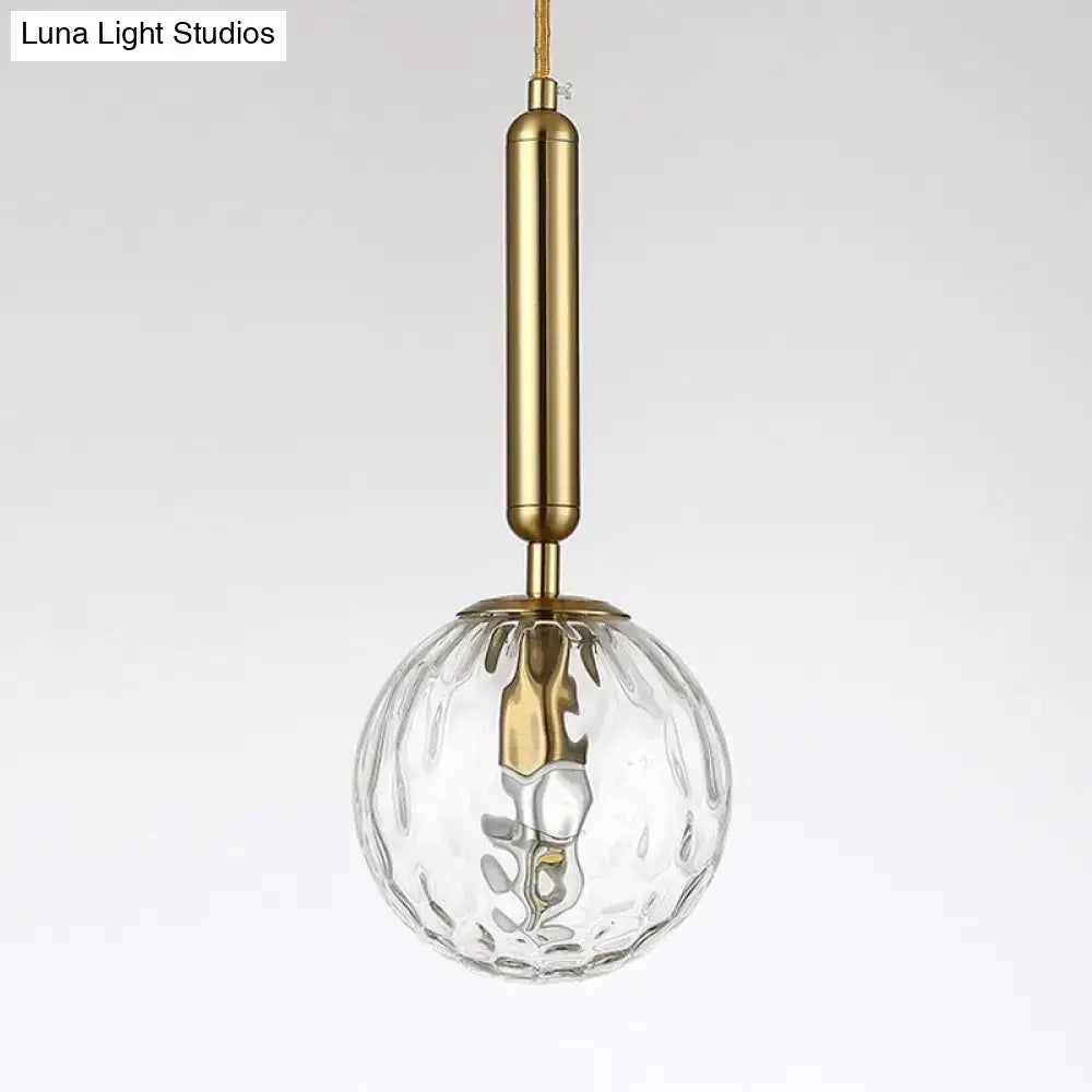 Minimalist black gold spherical wall sconce bedroom glass globe light