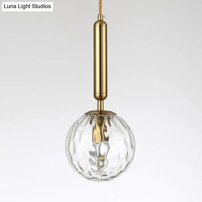 Minimalist black gold spherical wall sconce bedroom glass globe light