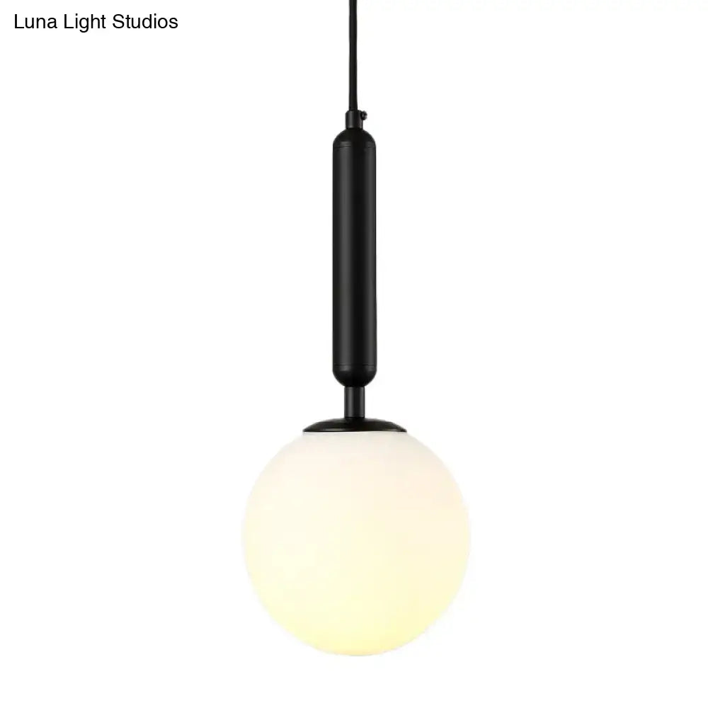 Minimalist black gold spherical wall sconce bedroom glass globe light