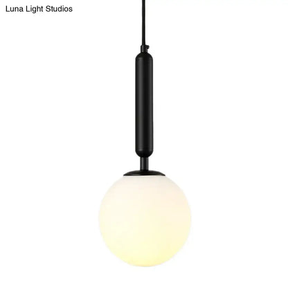 Minimalist black gold spherical wall sconce bedroom glass globe light