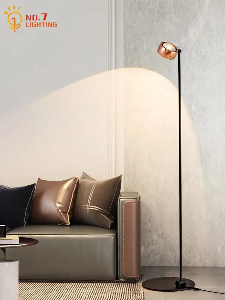 Minimalist black induction dimming floor lamp for living room