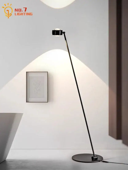 Minimalist black induction dimming floor lamp for living room