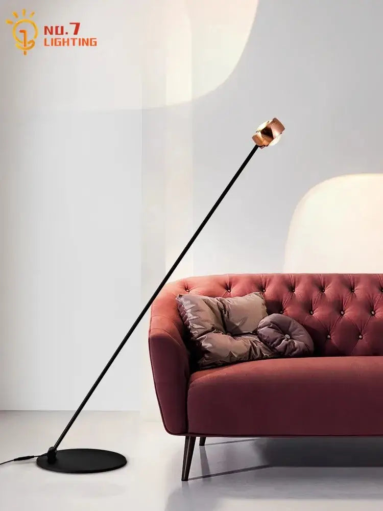 Minimalist black induction dimming floor lamp for living room