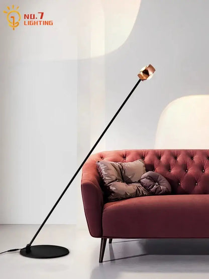 Minimalist black induction dimming floor lamp for living room