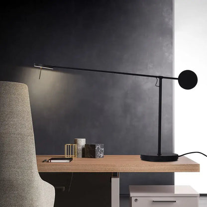Minimalist black industrial swing arm table lamp for bedroom