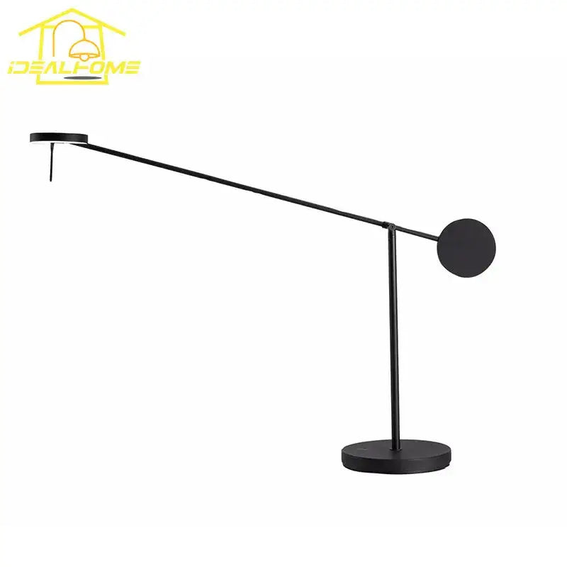Minimalist black industrial swing arm table lamp for bedroom