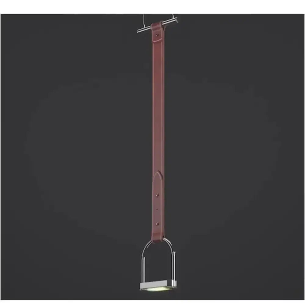 Minimalist black leather belt pendant light living room decor