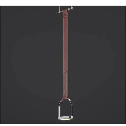 Minimalist black leather belt pendant light living room decor