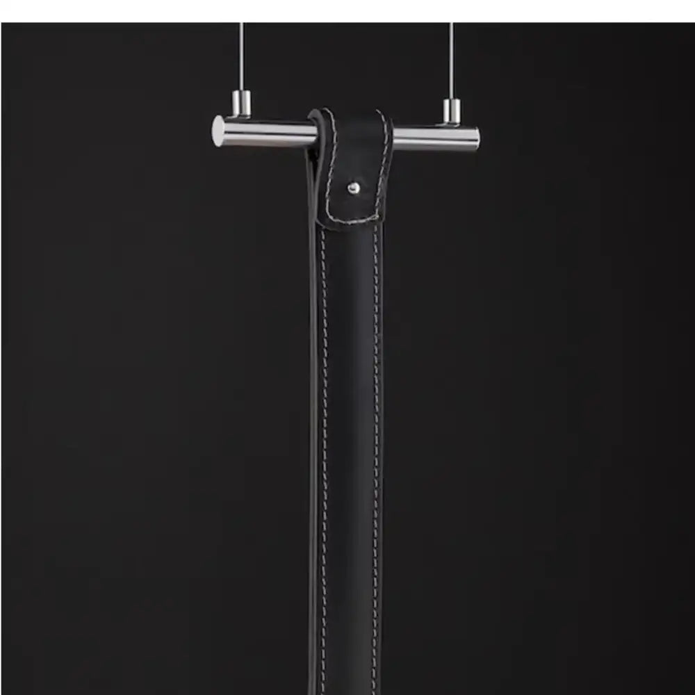 Minimalist black leather belt pendant light living room decor