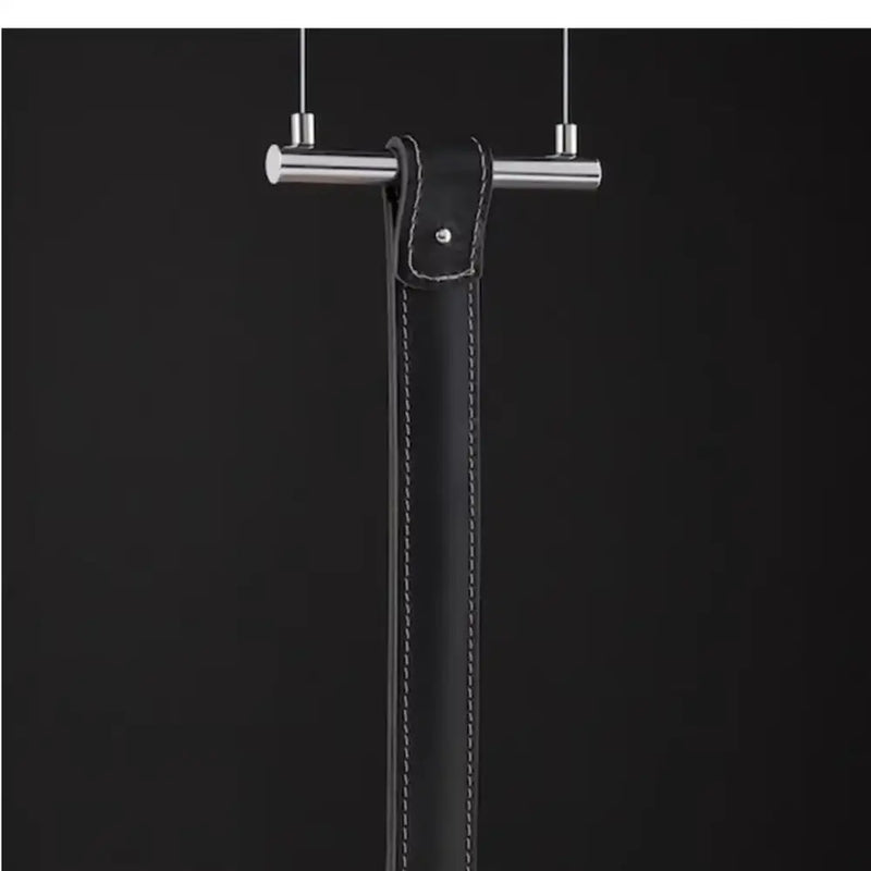 Minimalist black leather belt pendant light living room decor