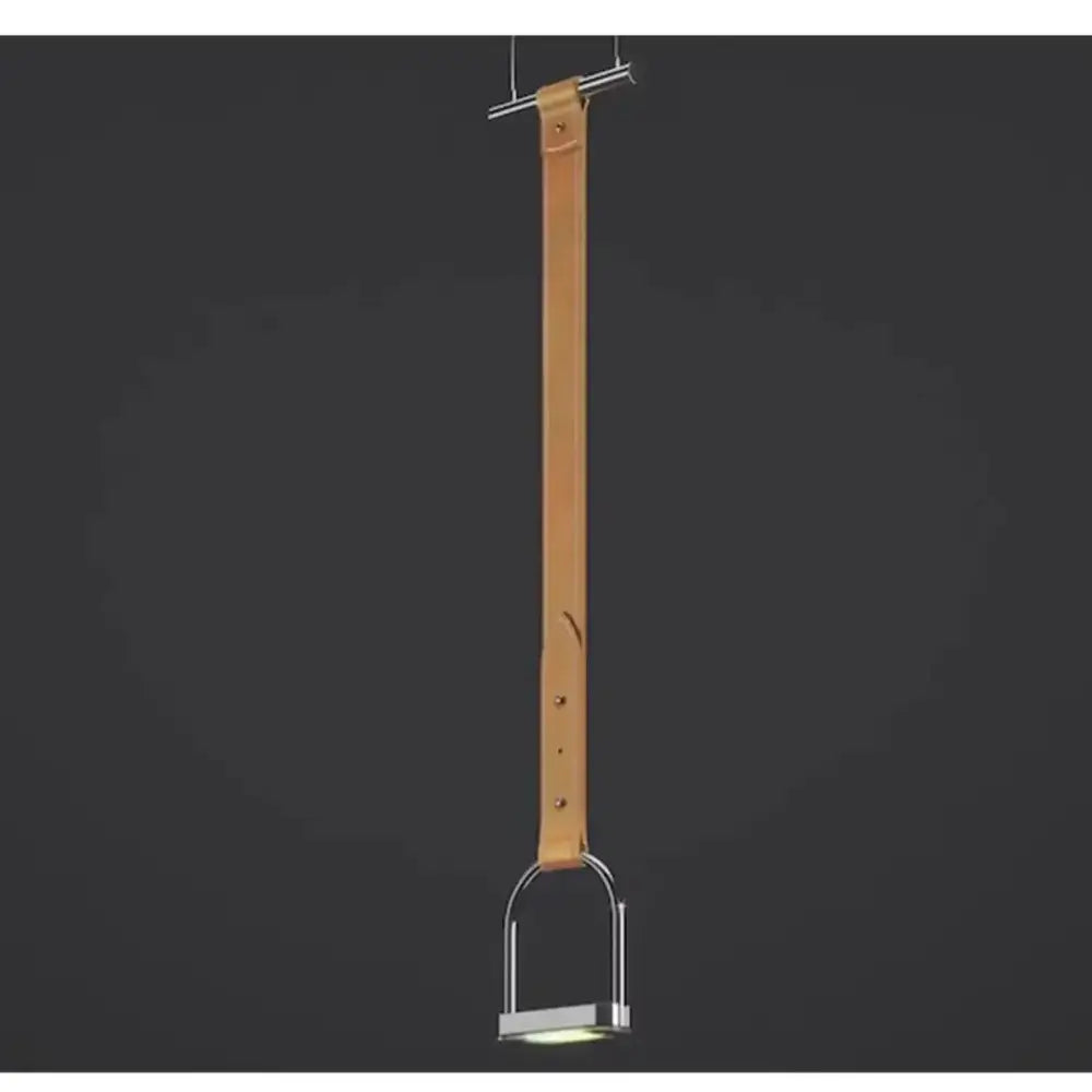 Minimalist black leather belt pendant light living room decor