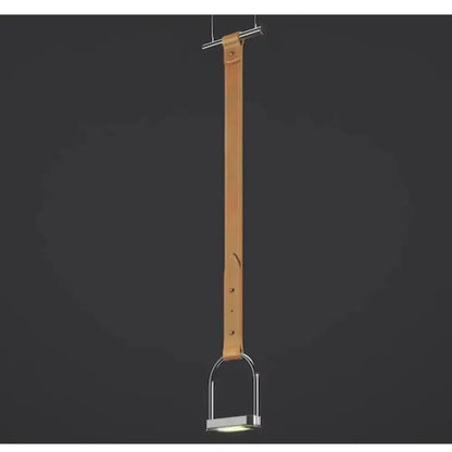 Minimalist black leather belt pendant light living room decor