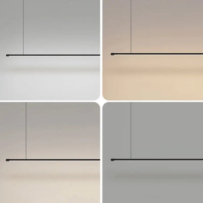 Minimalist black led pendant lamp – kitchen island horizontal light