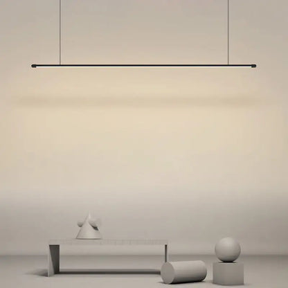 Minimalist black led pendant lamp – kitchen island horizontal light