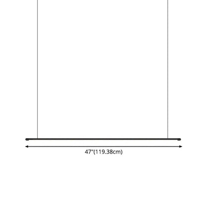 Minimalist black led pendant lamp – kitchen island horizontal light