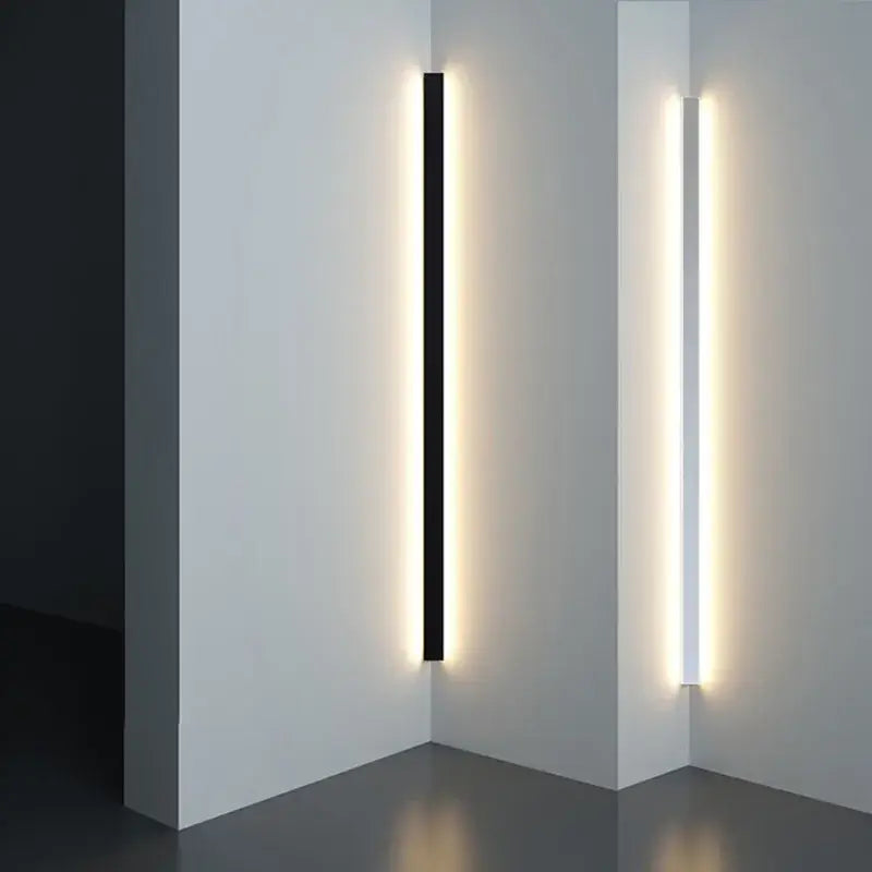 Minimalist black linear led wall lamp for bedroom living room