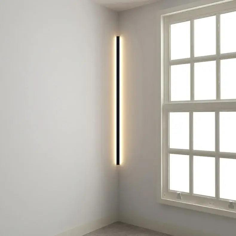 Minimalist black linear led wall lamp for bedroom living room