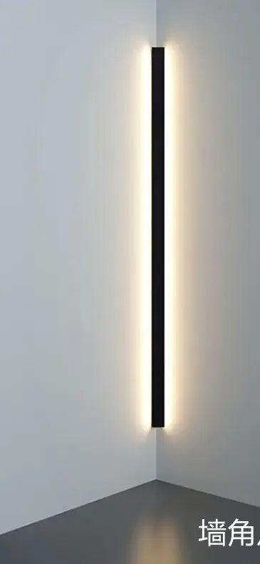 Minimalist black linear led wall lamp for bedroom living room