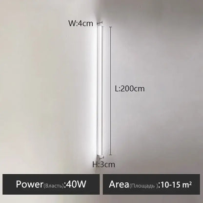 Minimalist black linear led wall lamp for bedroom warm glow