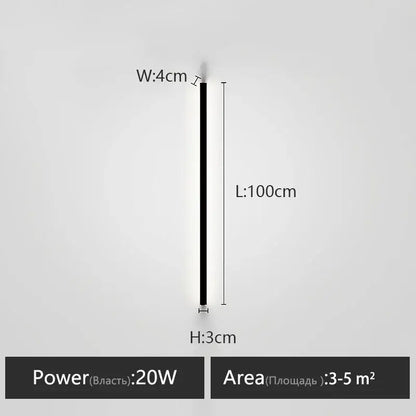 Minimalist black linear led wall lamp for bedroom warm glow