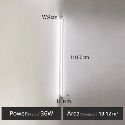 Minimalist black linear led wall lamp for bedroom warm glow