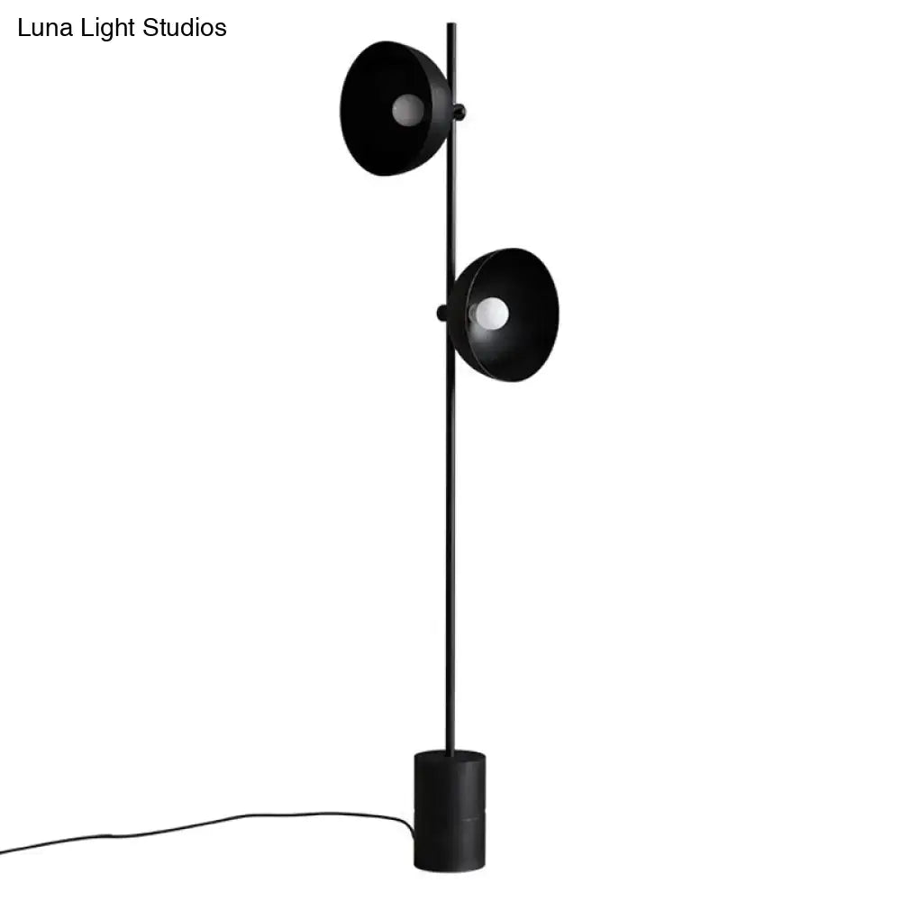 Minimalist black marble floor lamp with funnel shade living room