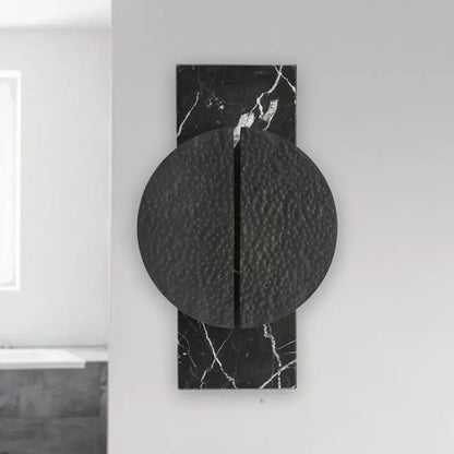 Minimalist black marble wall lamp – living space led circle sconce