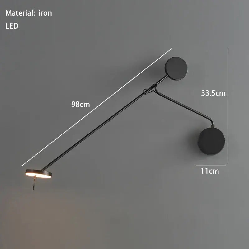 Minimalist black metal led pendant light for living room