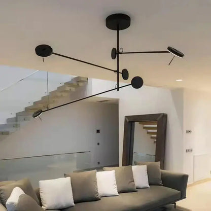 Minimalist black metal led pendant light for living room