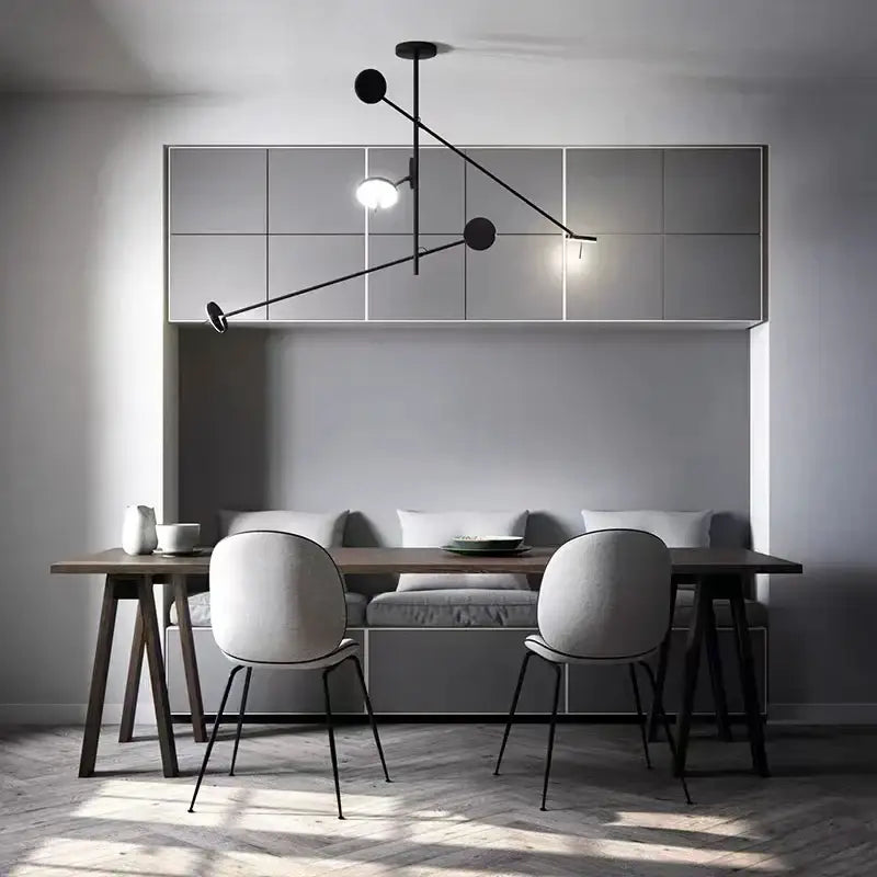 Minimalist black metal led pendant light for living room