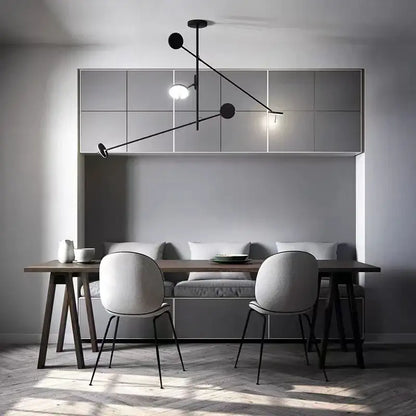 Minimalist black metal led pendant light for living room