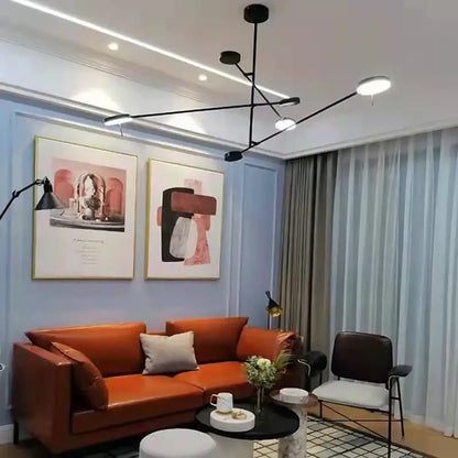Minimalist black metal led pendant light for living room