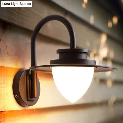 Minimalist black metal outdoor wall sconce 60w maximum bulb wattage
