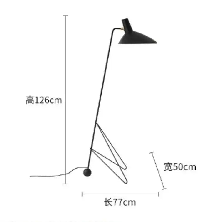 Minimalist black metal tripod desk lamp for bedroom or office