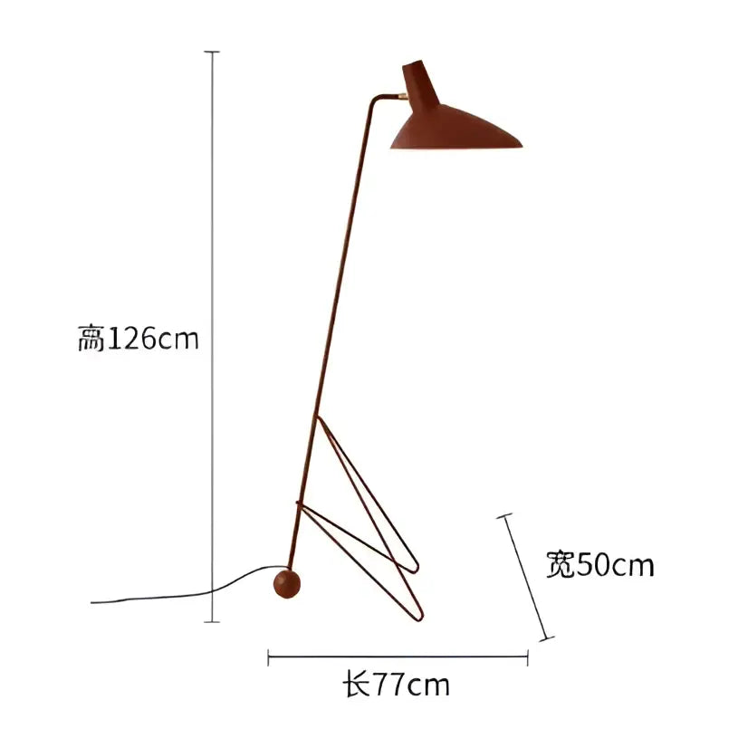Minimalist black metal tripod desk lamp for bedroom or office