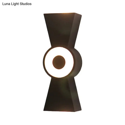 Minimalist black metal wall sconce warm white light bedroom fixture