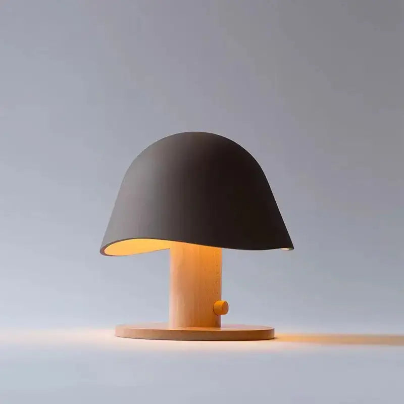 Minimalist black mushroom glass table lamp for bedroom living room