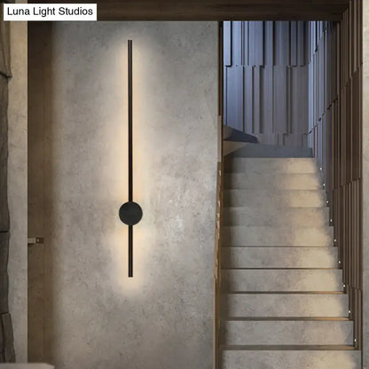 Minimalist black needle wall light – lounge led 110v-120v sconce