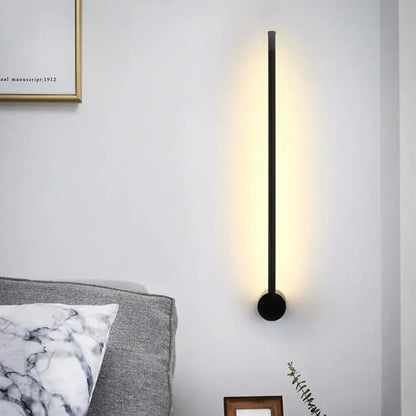 Minimalist black needle wall light – lounge led 110v-120v sconce