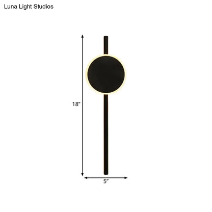 Minimalist black nordic led flush wall sconce bedroom light