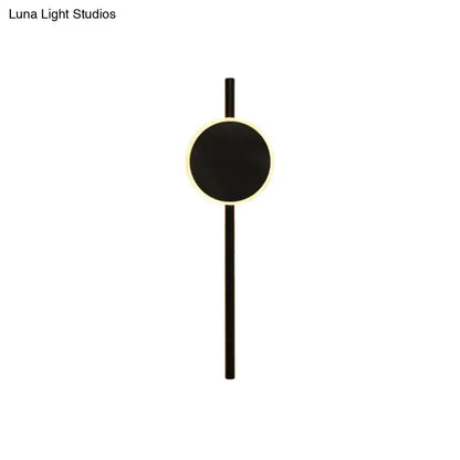 Minimalist black nordic led flush wall sconce bedroom light
