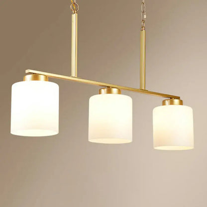Minimalist black opal frosted glass island lighting fixture kitchen