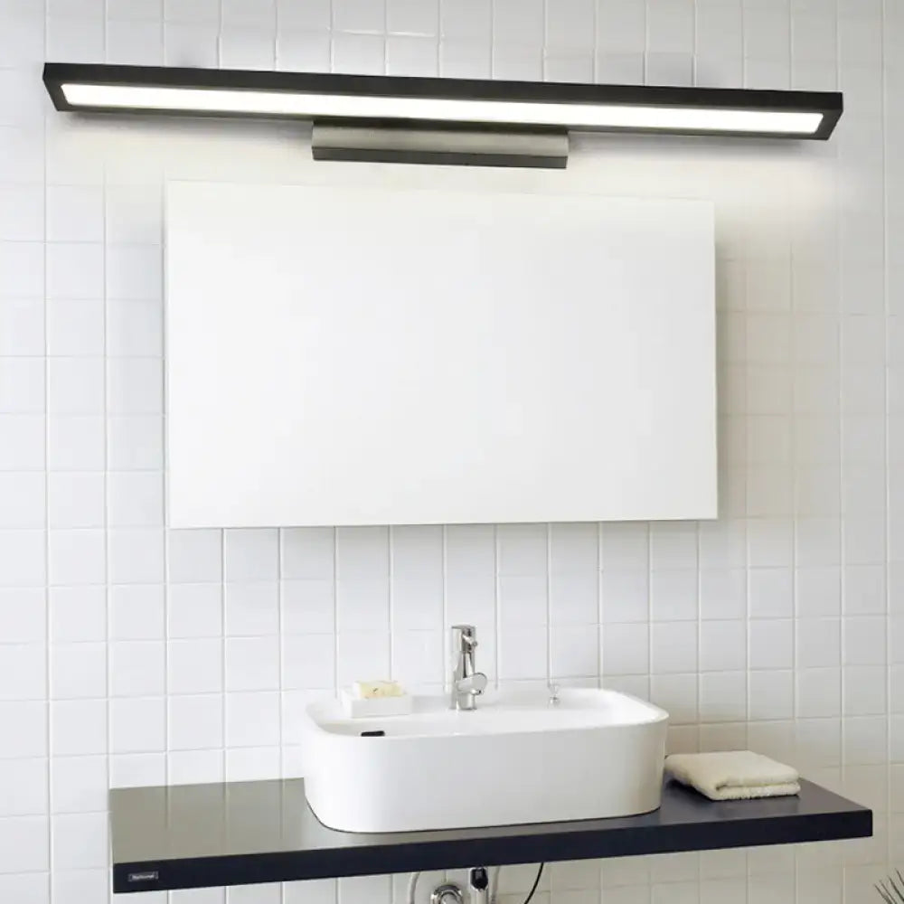 Minimalist black & silver led bathroom vanity lamp
